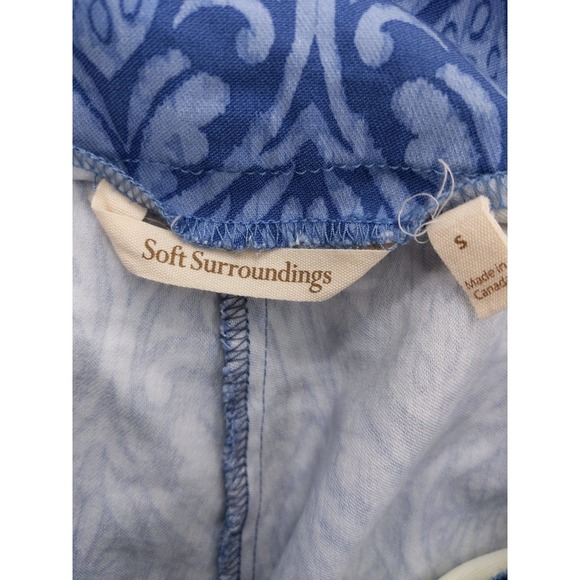 Soft Surroundings Blue Print Pull On Pants Size S - Picture 6 of 7